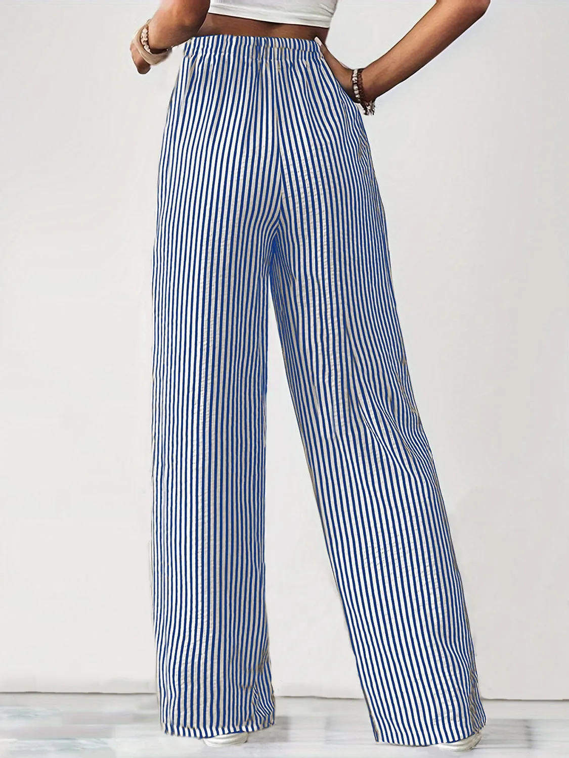 🌟 Drawstring Striped Elastic Waist Pants 🌟