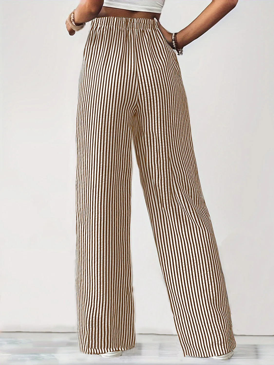 🌟 Drawstring Striped Elastic Waist Pants 🌟