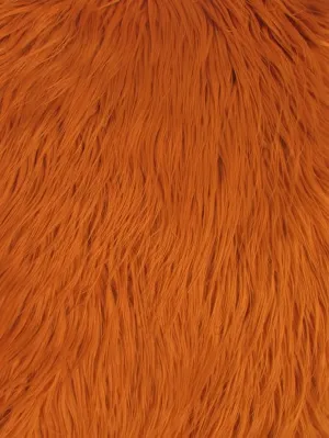 Amber Solid Mongolian Long Pile Faux Fur Fabric / Sold By The Yard