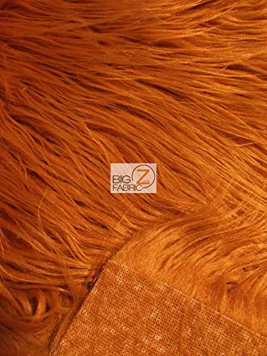 Amber Solid Mongolian Long Pile Faux Fur Fabric / Sold By The Yard