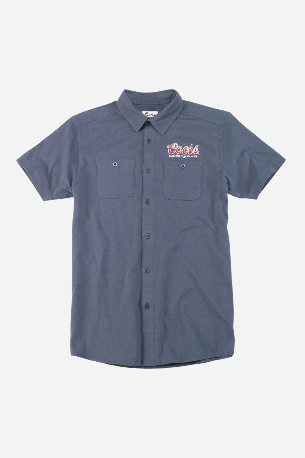 American Needle Coors Brew Master Short Sleeve Shirt in Navy