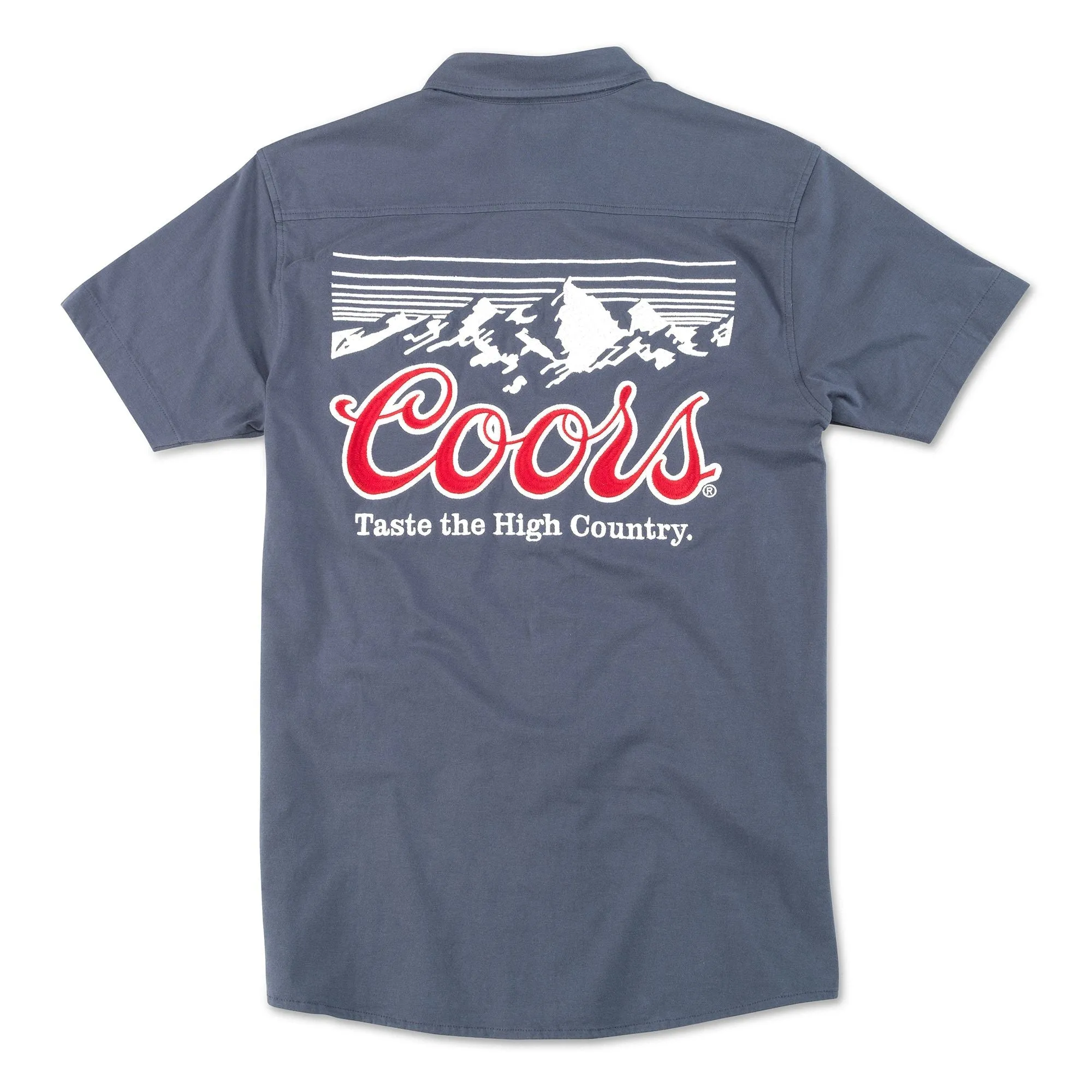 American Needle Coors Brew Master Short Sleeve Shirt in Navy