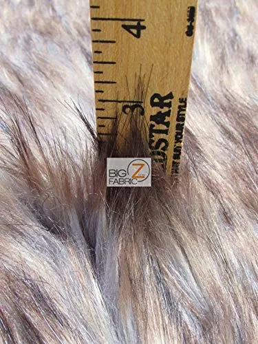 Apollo Wolf Gray Animal Long Pile Faux Fur Fabric / Sold By The Yard