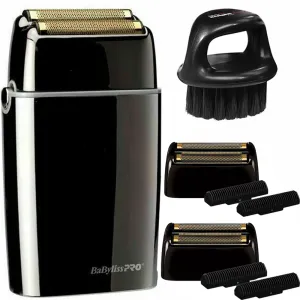 BaByliss PRO FOILFX02 Cordless Metal Double Foil Shaver FXFS2B   2x Replacement Foil & Cutters