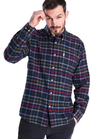 Barbour Shirt-Haldo-Super Soft Brushed Cotton-Navy Check-MSH4570NY91