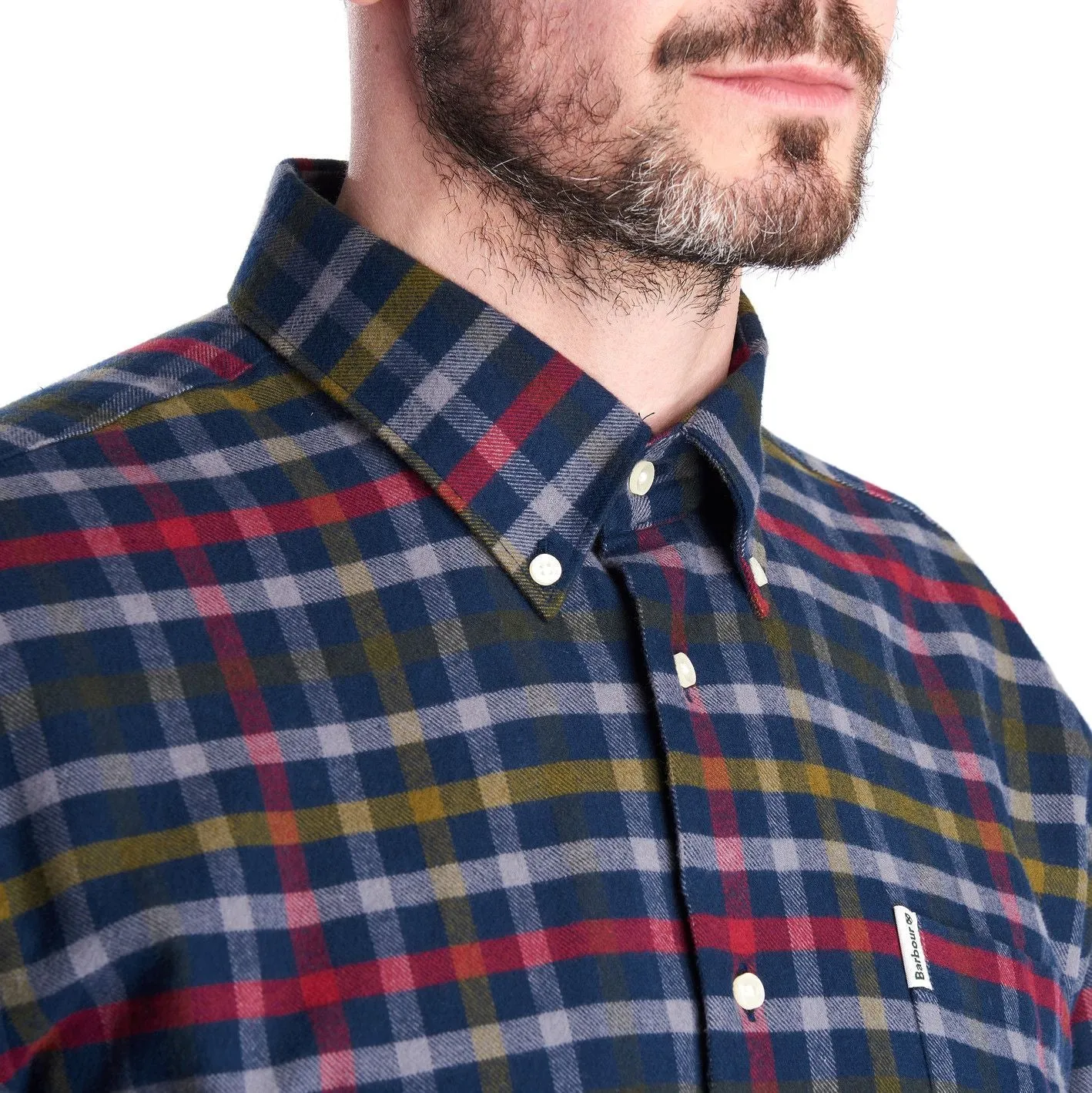 Barbour Shirt-Haldo-Super Soft Brushed Cotton-Navy Check-MSH4570NY91