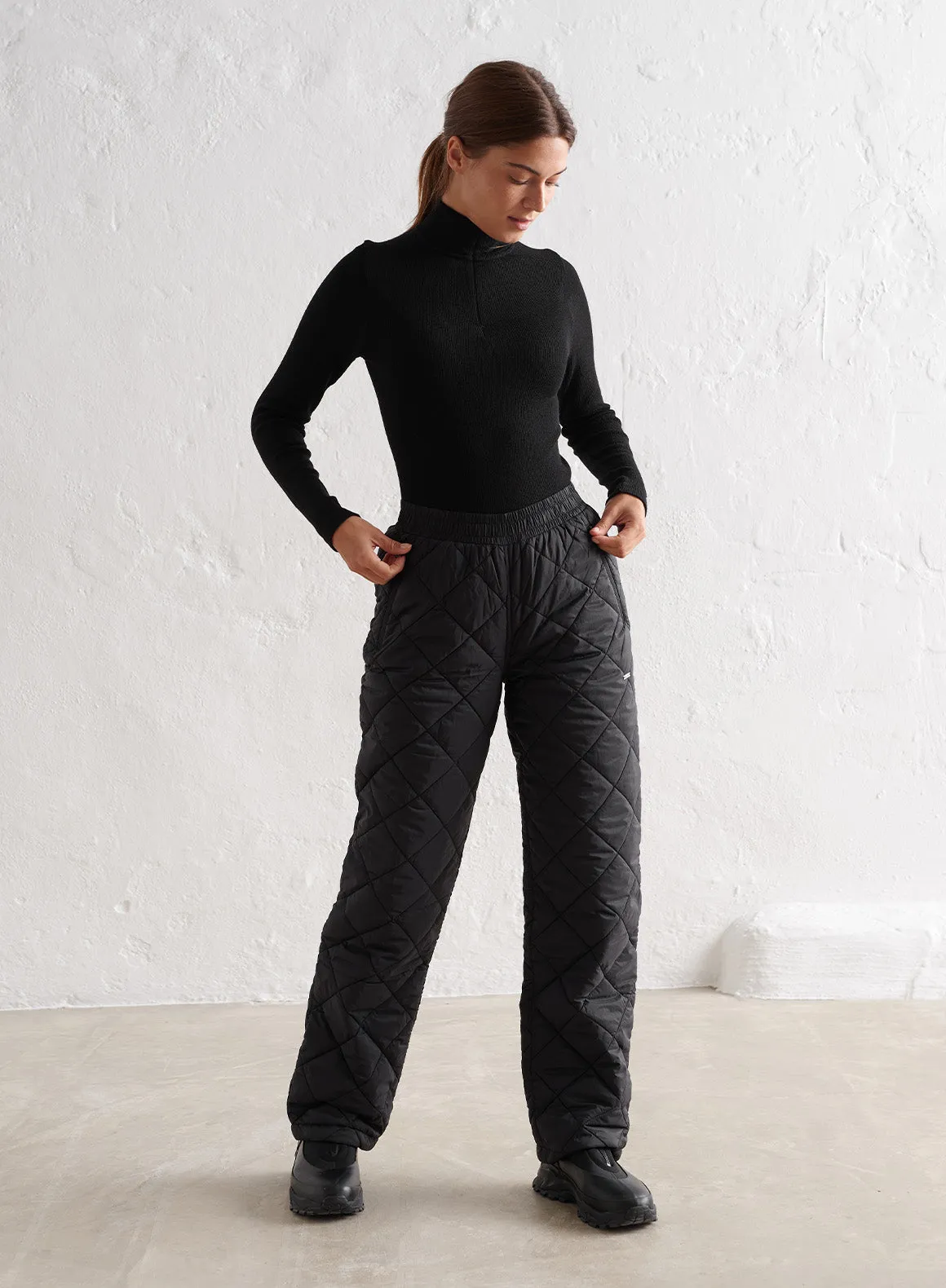 Black Quilted Pants