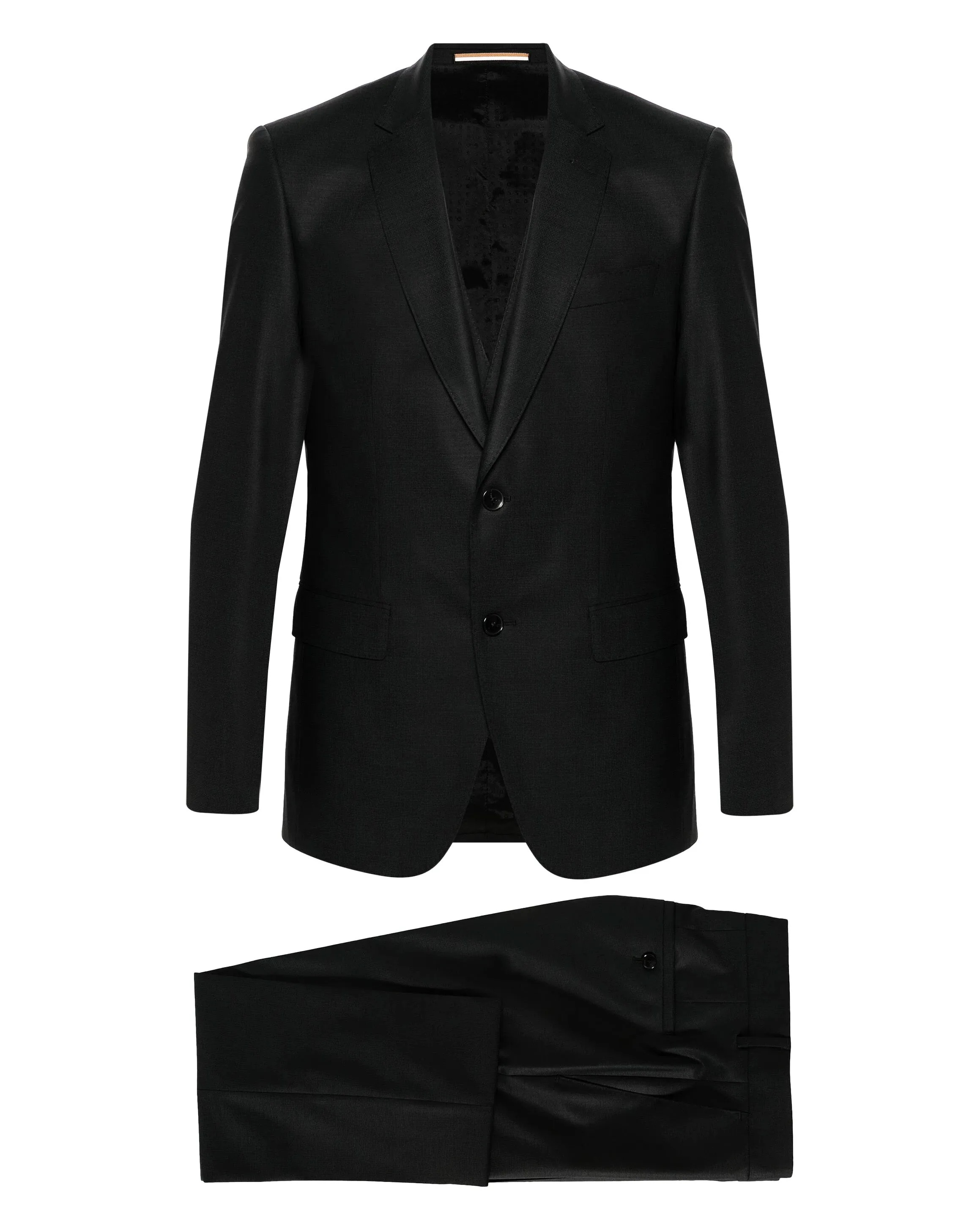 Boss Single-Breasted Virgin Wool Blend Suit - Black