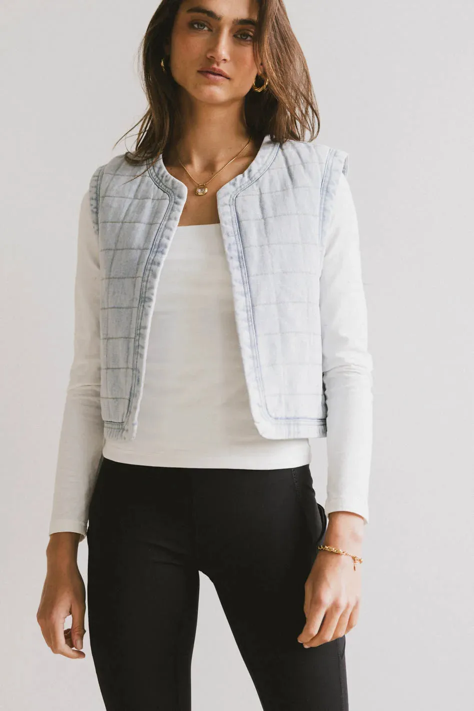 Brodie Quilted Denim Vest