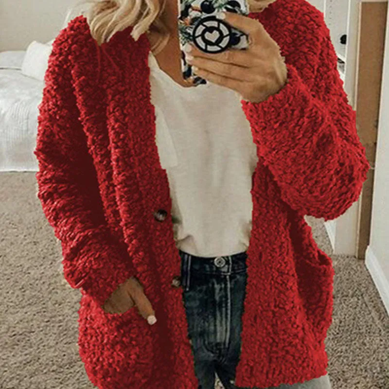 Button Up Popcorn Sweater Cardigan