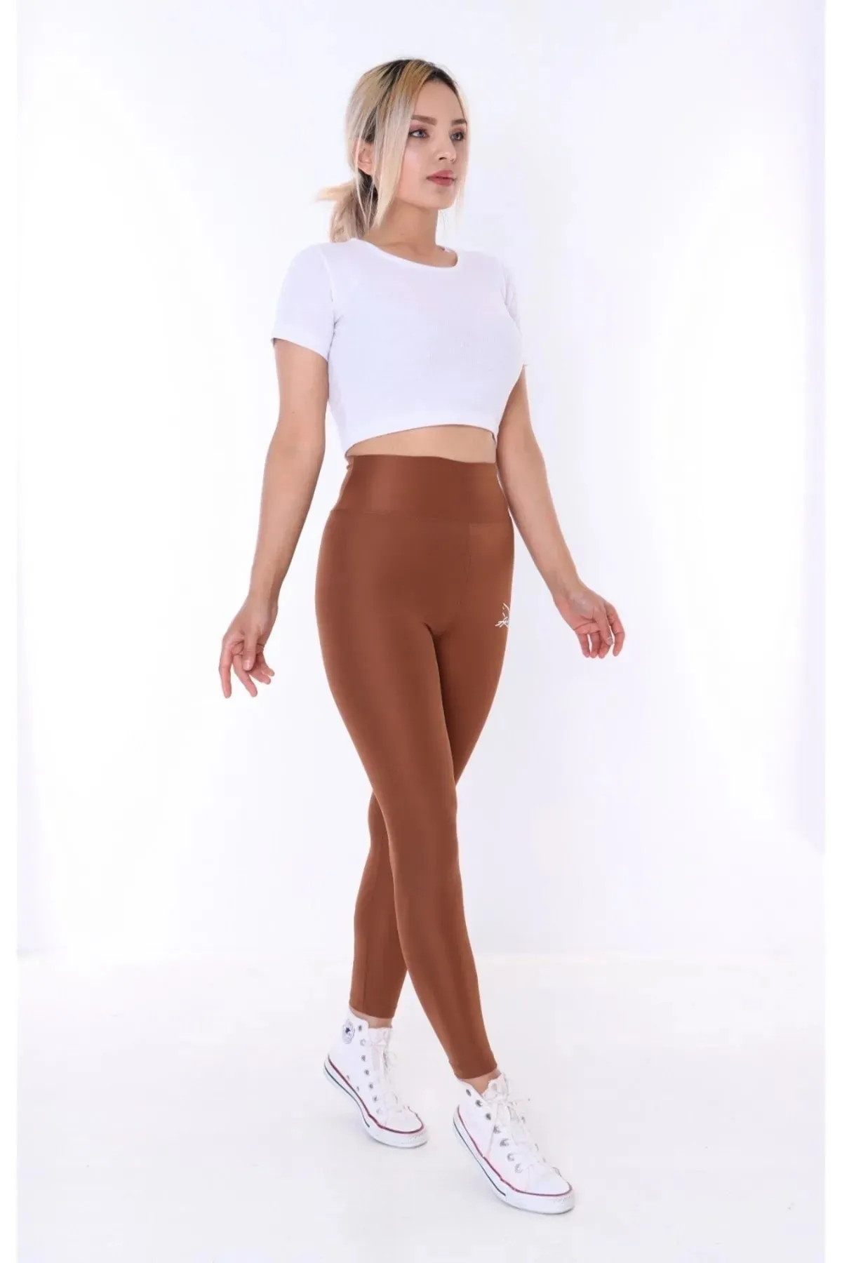 Buzzard Women's High Waist Bitter Brown Long Tights Leggings