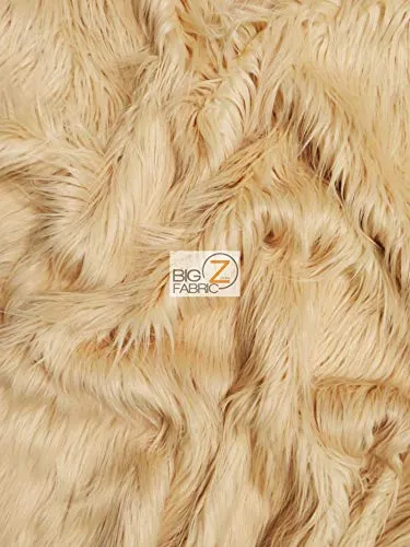 Camel Solid Gorilla Animal Long Pile Faux Fur Fabric / Sold By The Yard