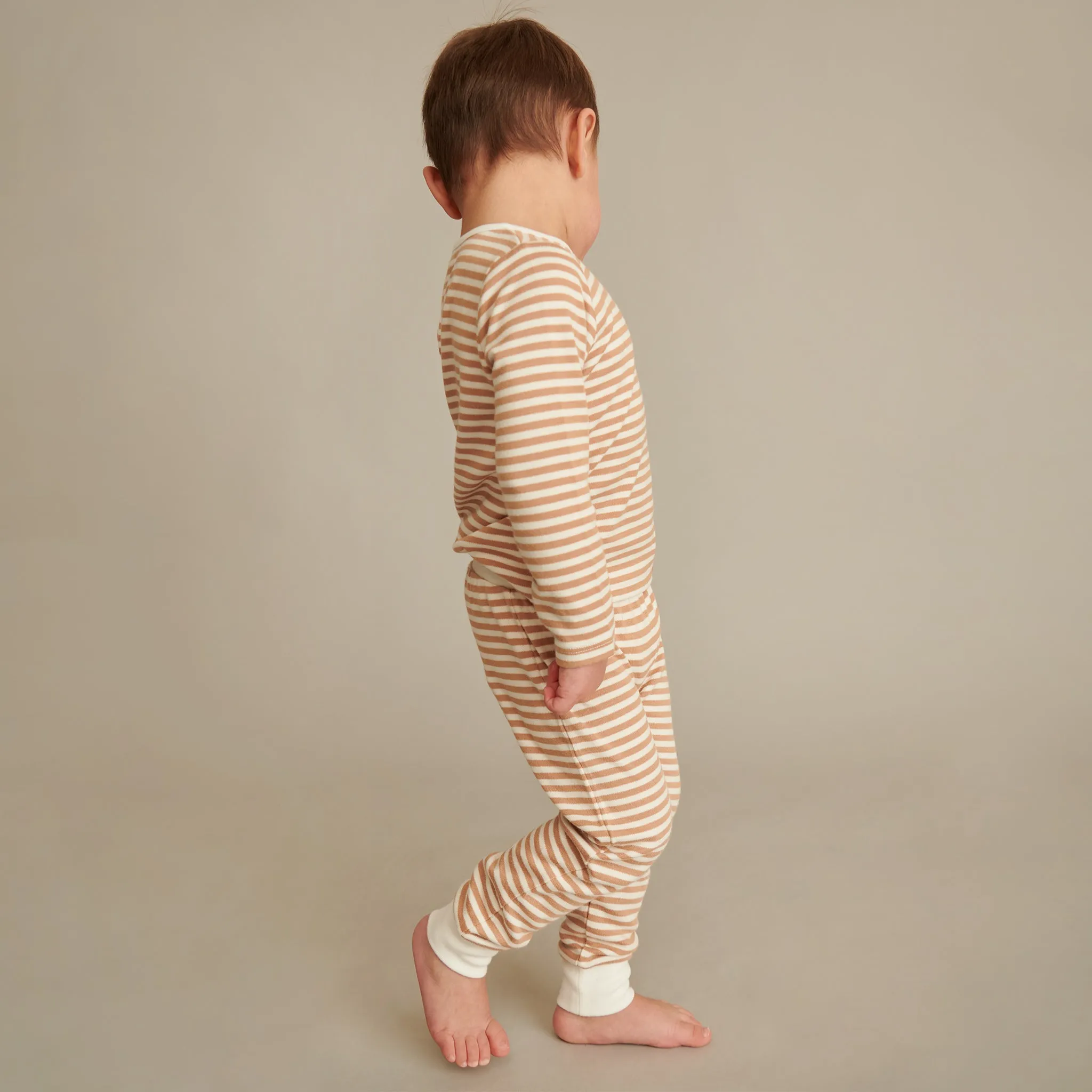 Caramel Stripe & Pebble Long Sleeve T-Shirt and Leggings Set