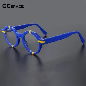 CCspace Unisex Full Rim Round Acetate Eyeglasses 56500