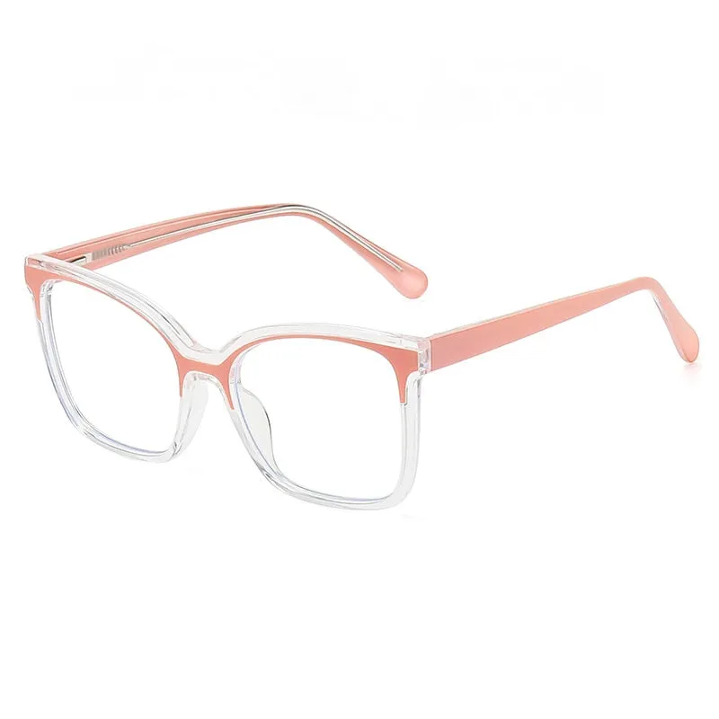 CCspace Women's Full Rim Large Square Tr 90 Alloy Eyeglasses 55388