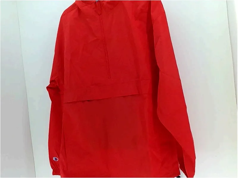 Champion Mens Regular Zipper Rain Jacket Color Red Size Large