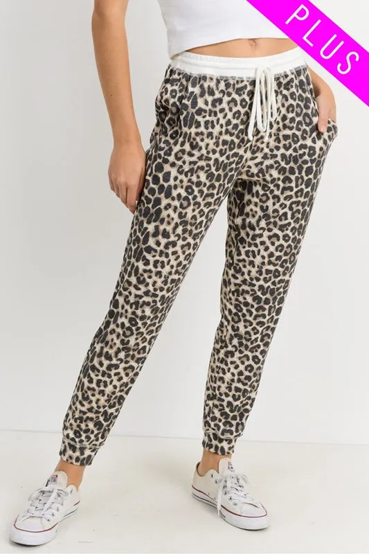 Cherish Plus Thermal Jogger Pants Lounge - Leopard