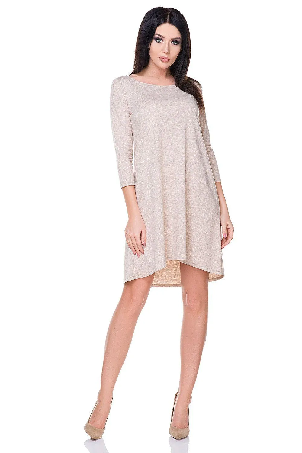 Chic Flare Hem Dress with Round Neckline from the Tessita Collection