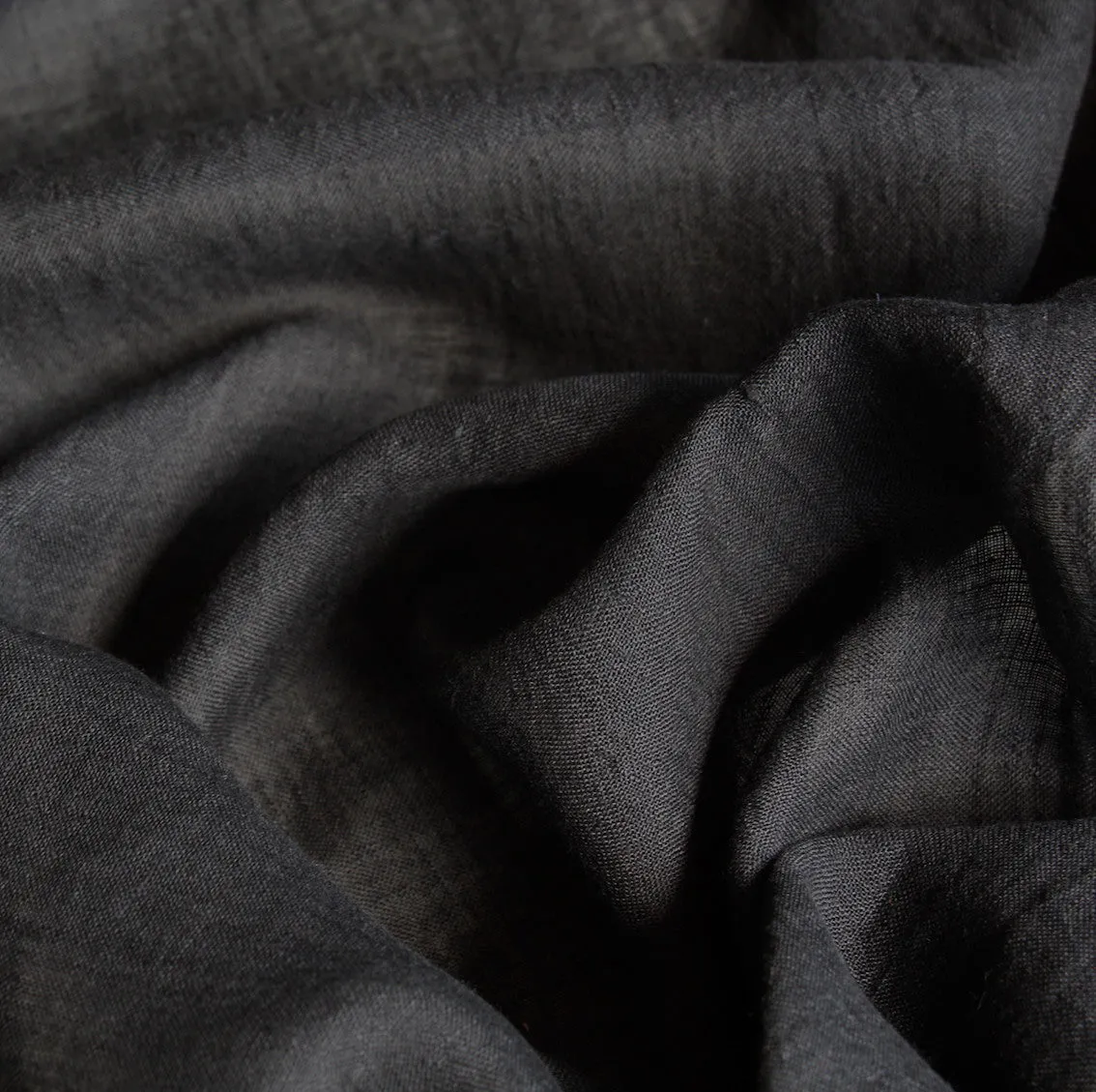 City Black Linen Gauze