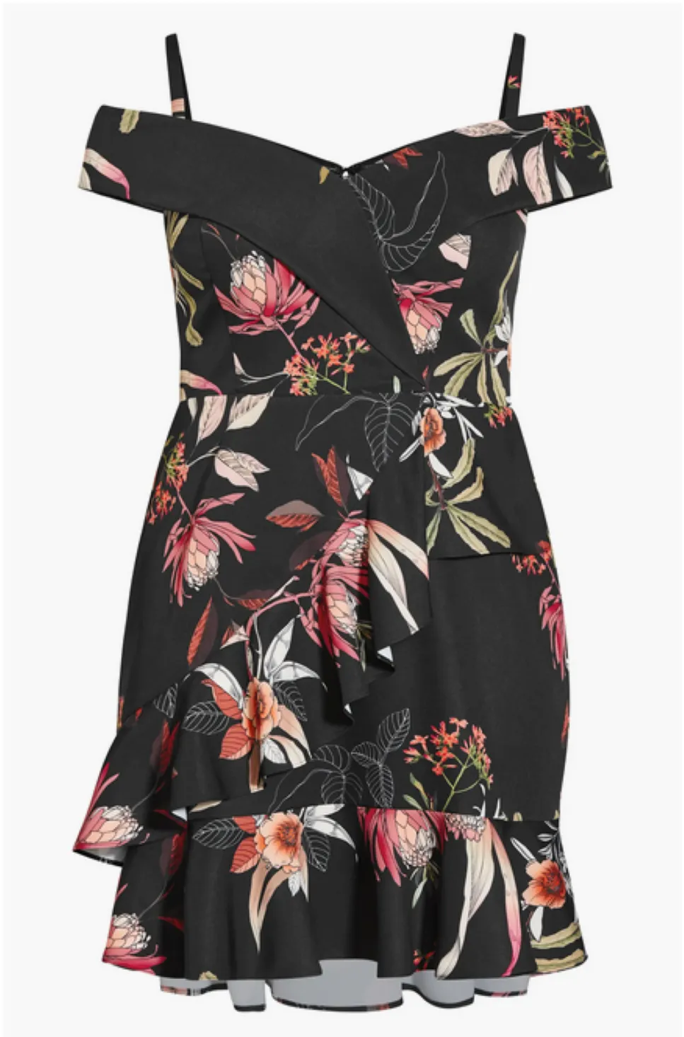 CITY CHIC Trendy Plus Size Botanical Floral Dress