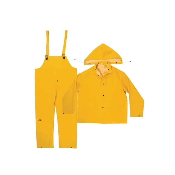 CLC R101X Rain Suit, XL, PVC, Yellow, Detachable Collar