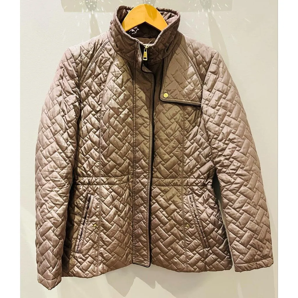 Cole Haan Taupe Quilted Jacket - Size Medium