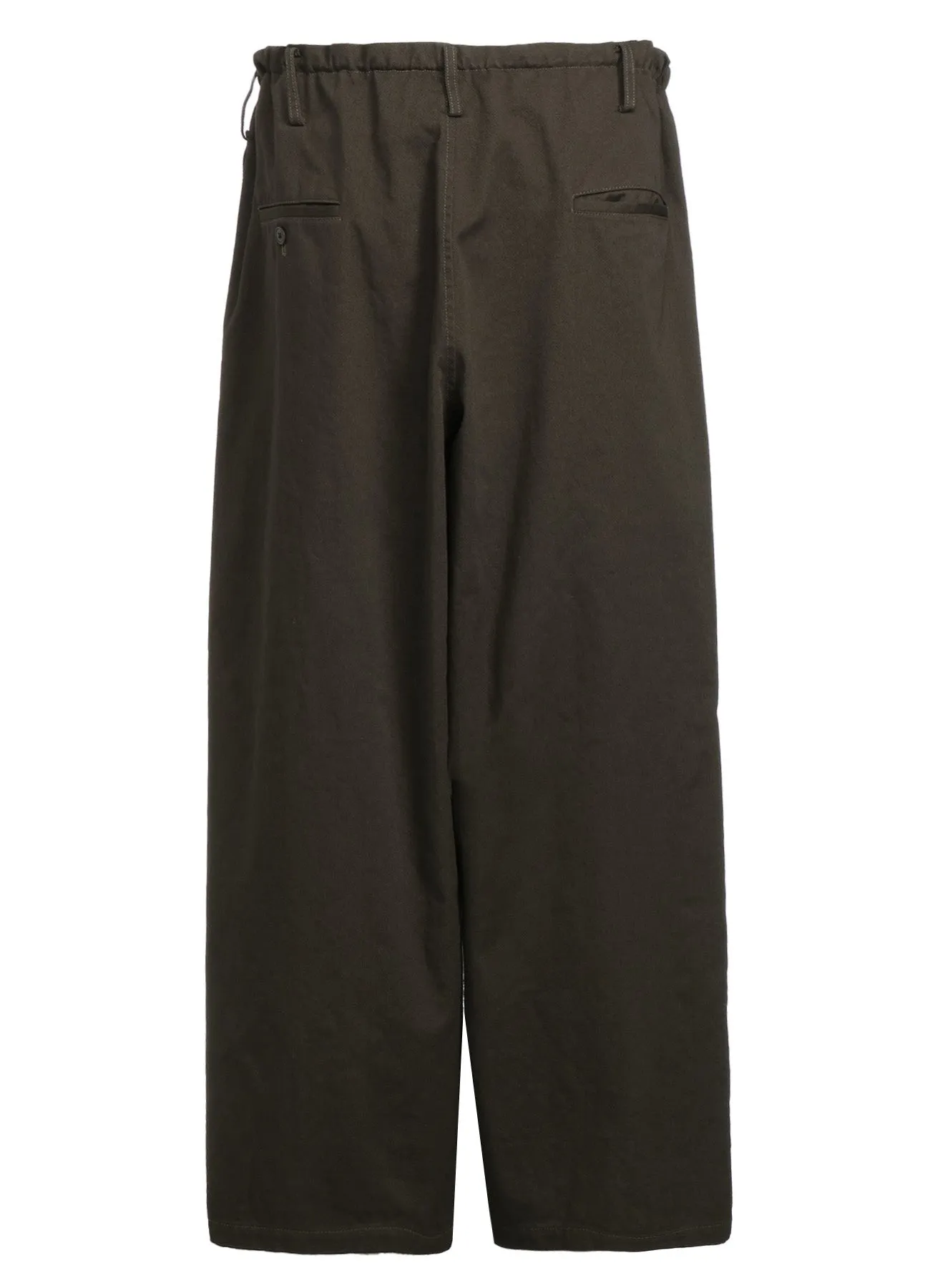 COTTON DRILL DRAWSTRING WIDE PANTS