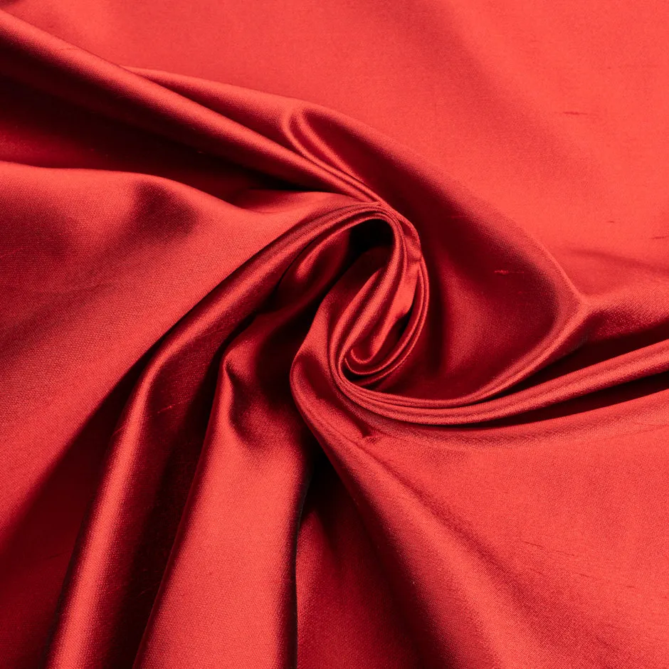 Crimson Red Silk Shantung