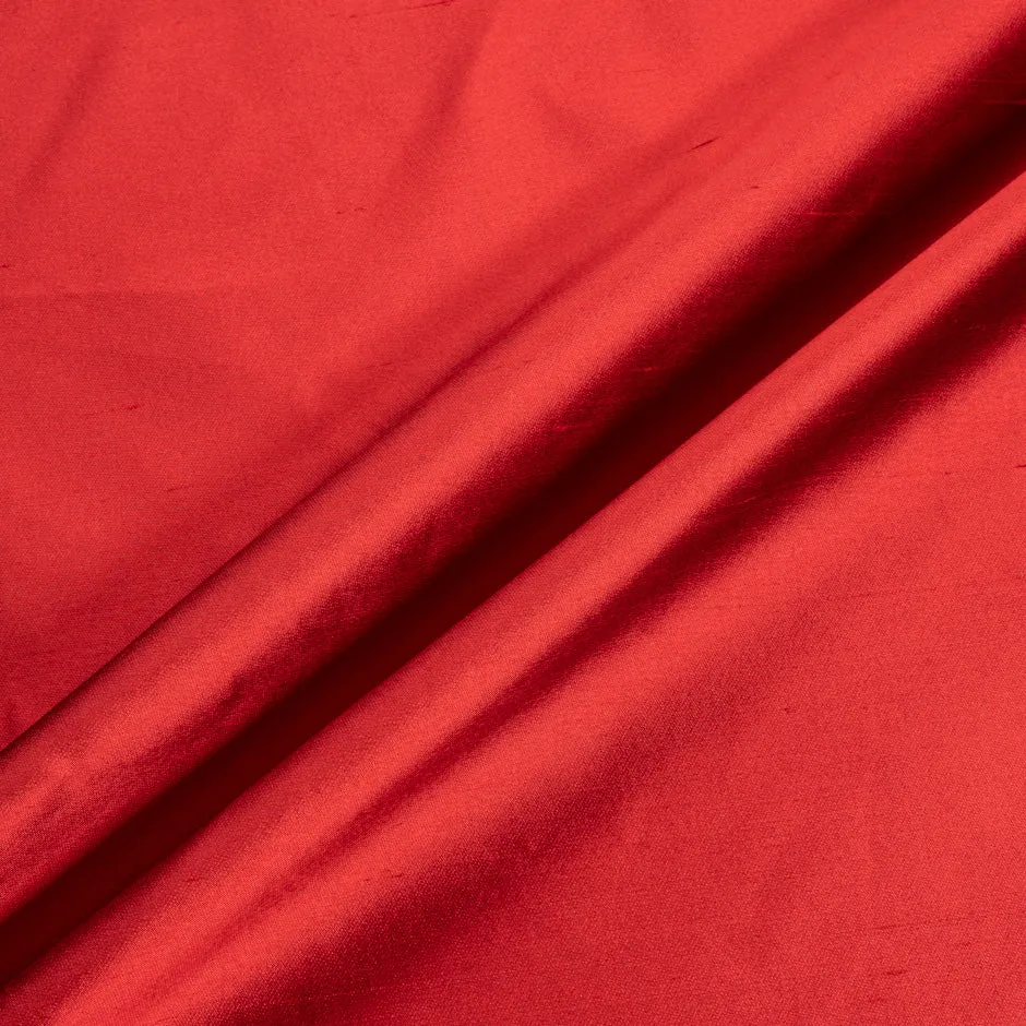 Crimson Red Silk Shantung