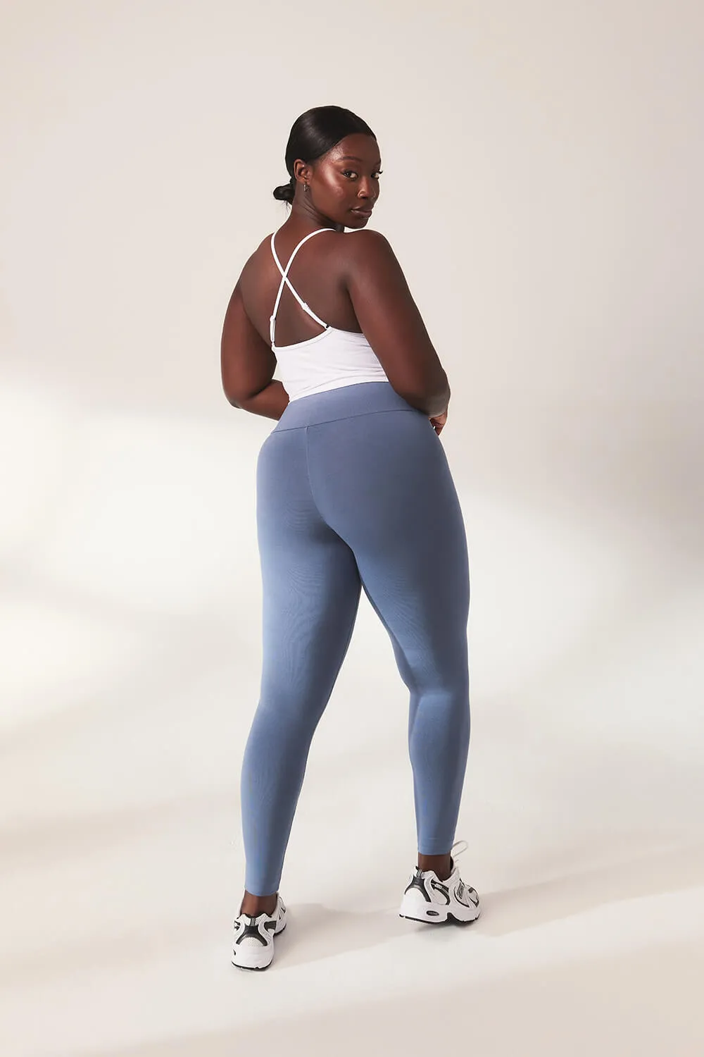 Curve Lightweight Everyday High Waisted Leggings - Steel Blue