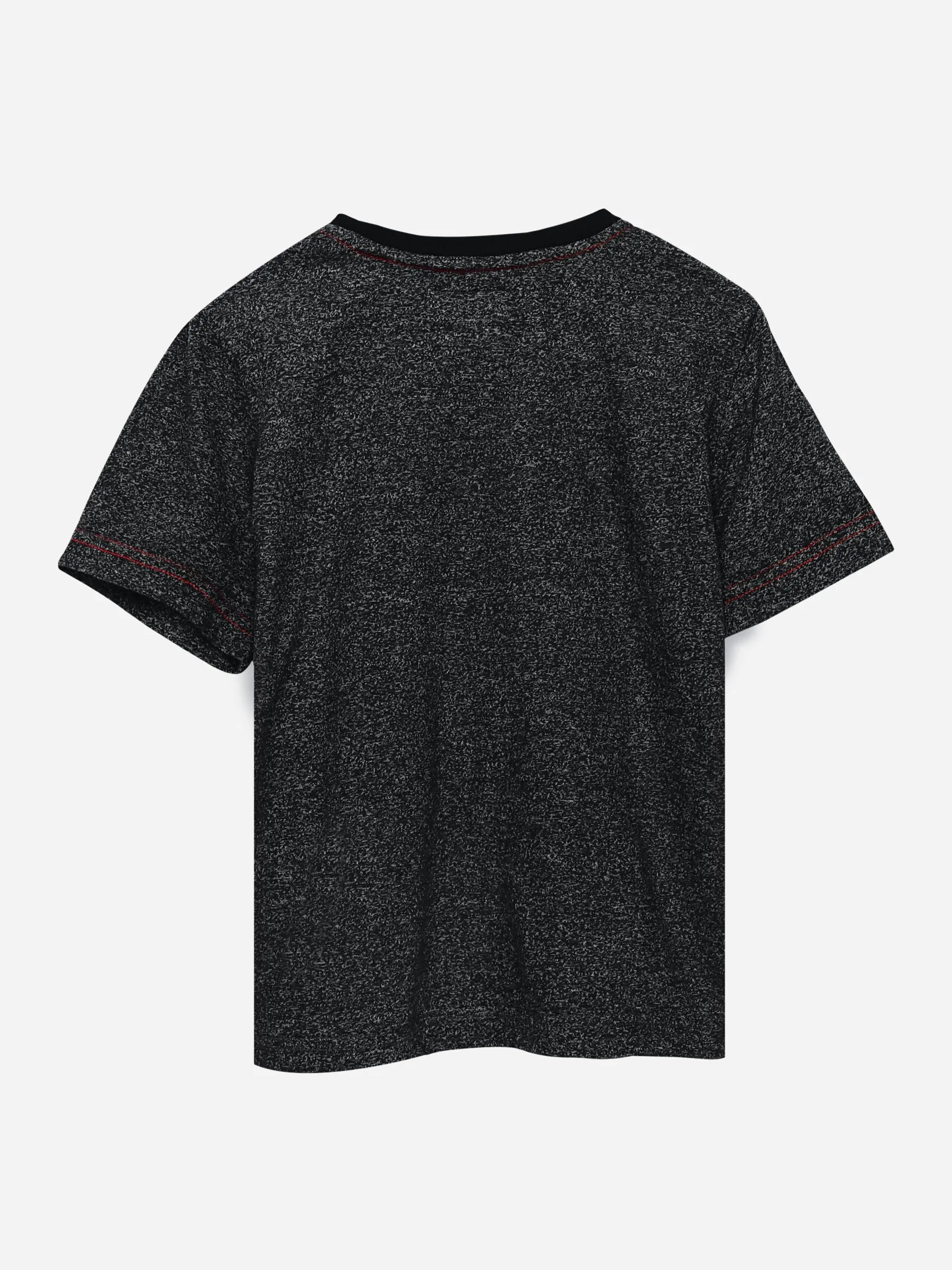 Dark Grey Short Sleeves Marl Casual T-Shirt