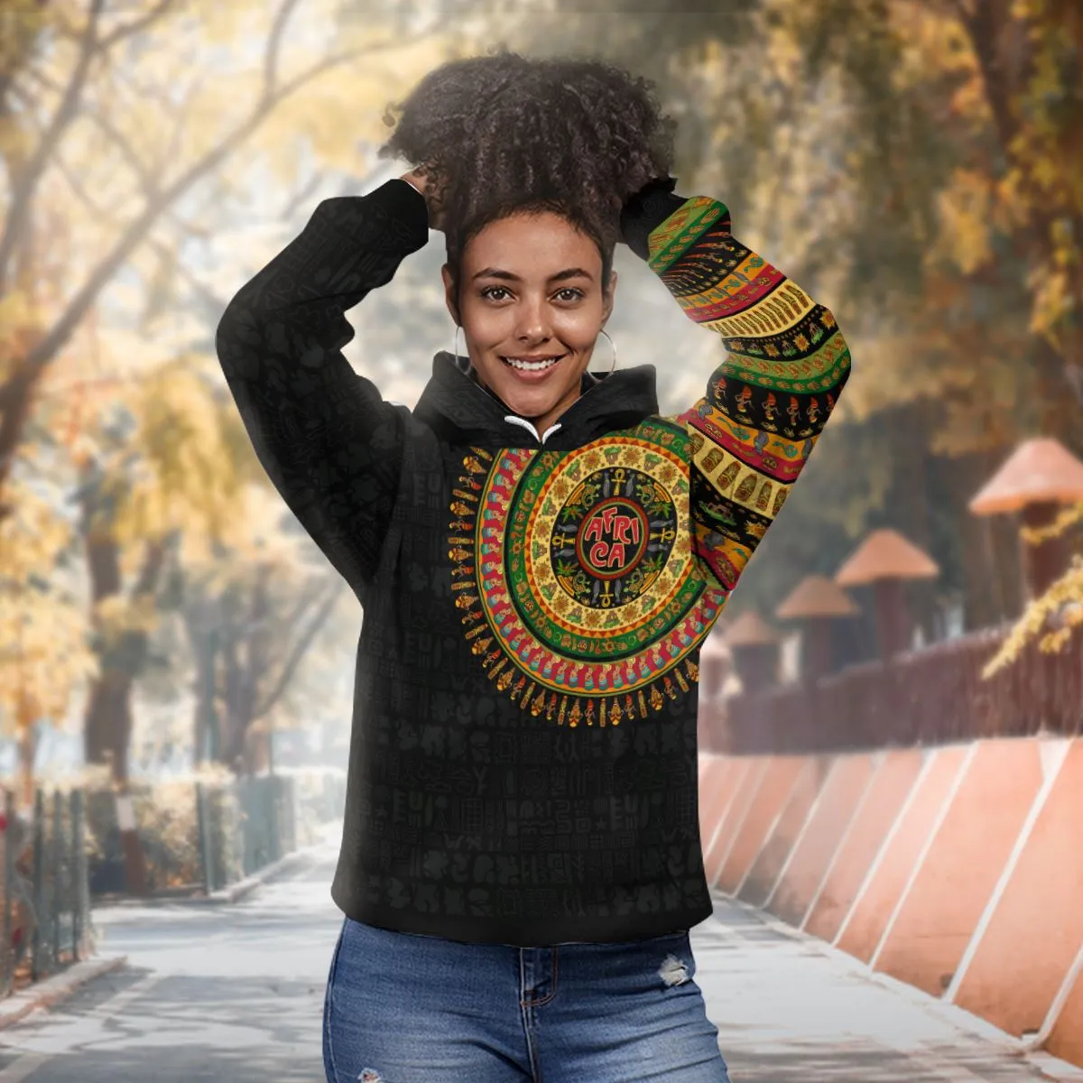 Doodle African Elements All-over Hoodie