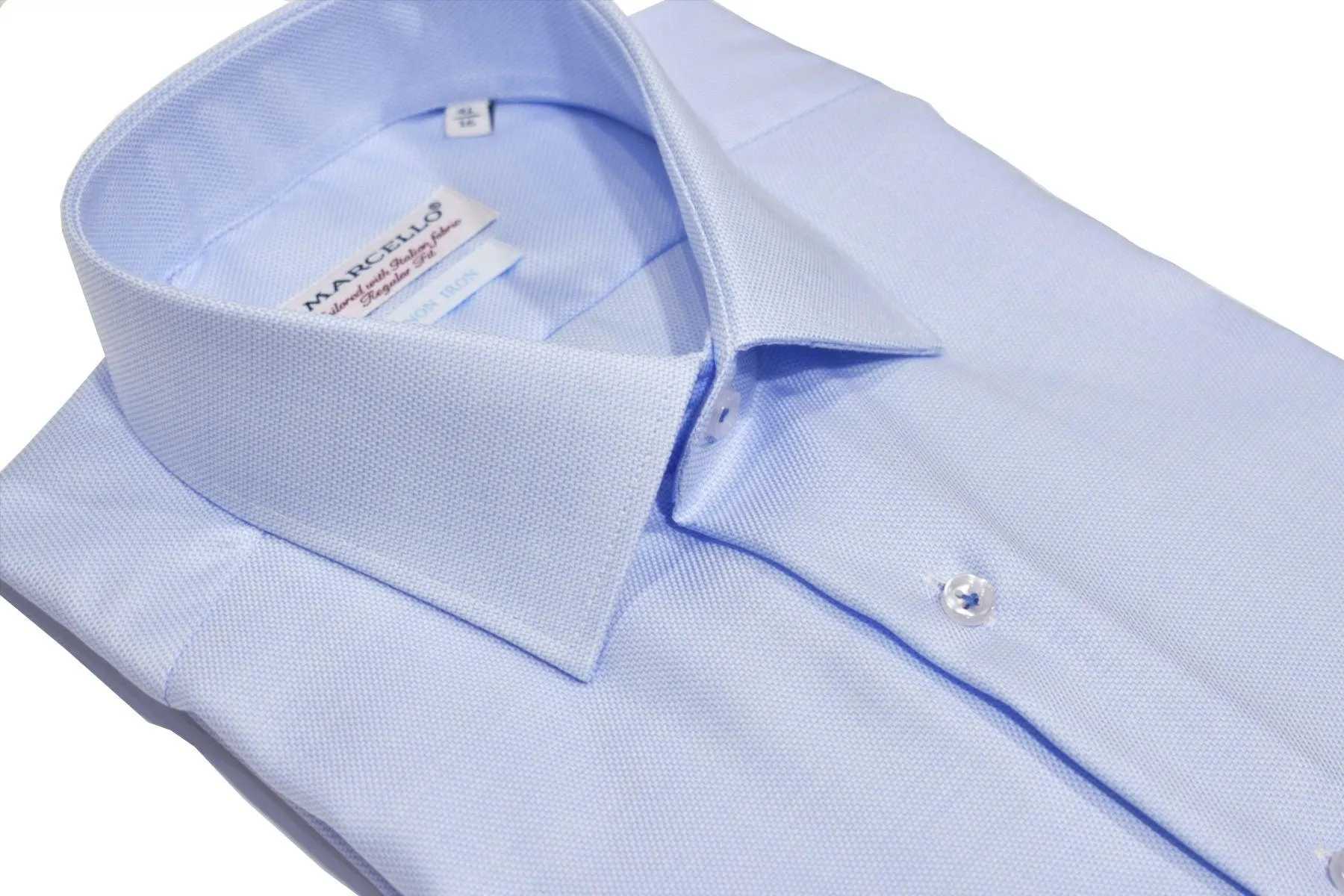 DS100B Blue Fine Piquet Dress Shirt