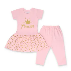 FG-3502 Pink Princess 2-Piece Skirt Shirt & Leggings