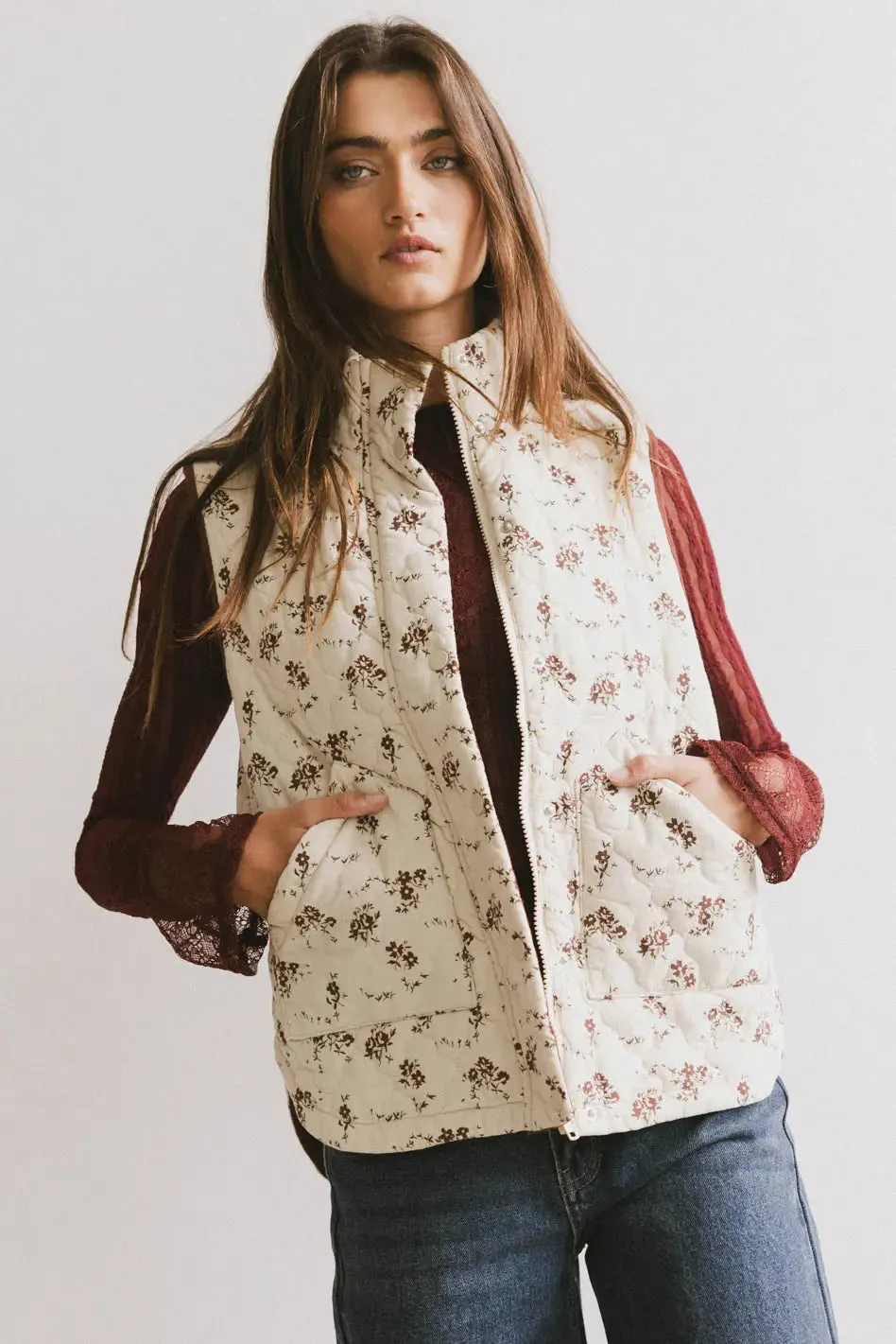 Fletcher Quilted Floral Vest