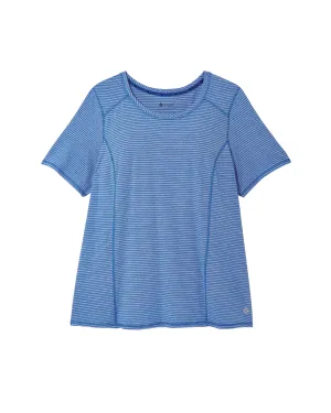 Fleur Tee | Azure Blue / White