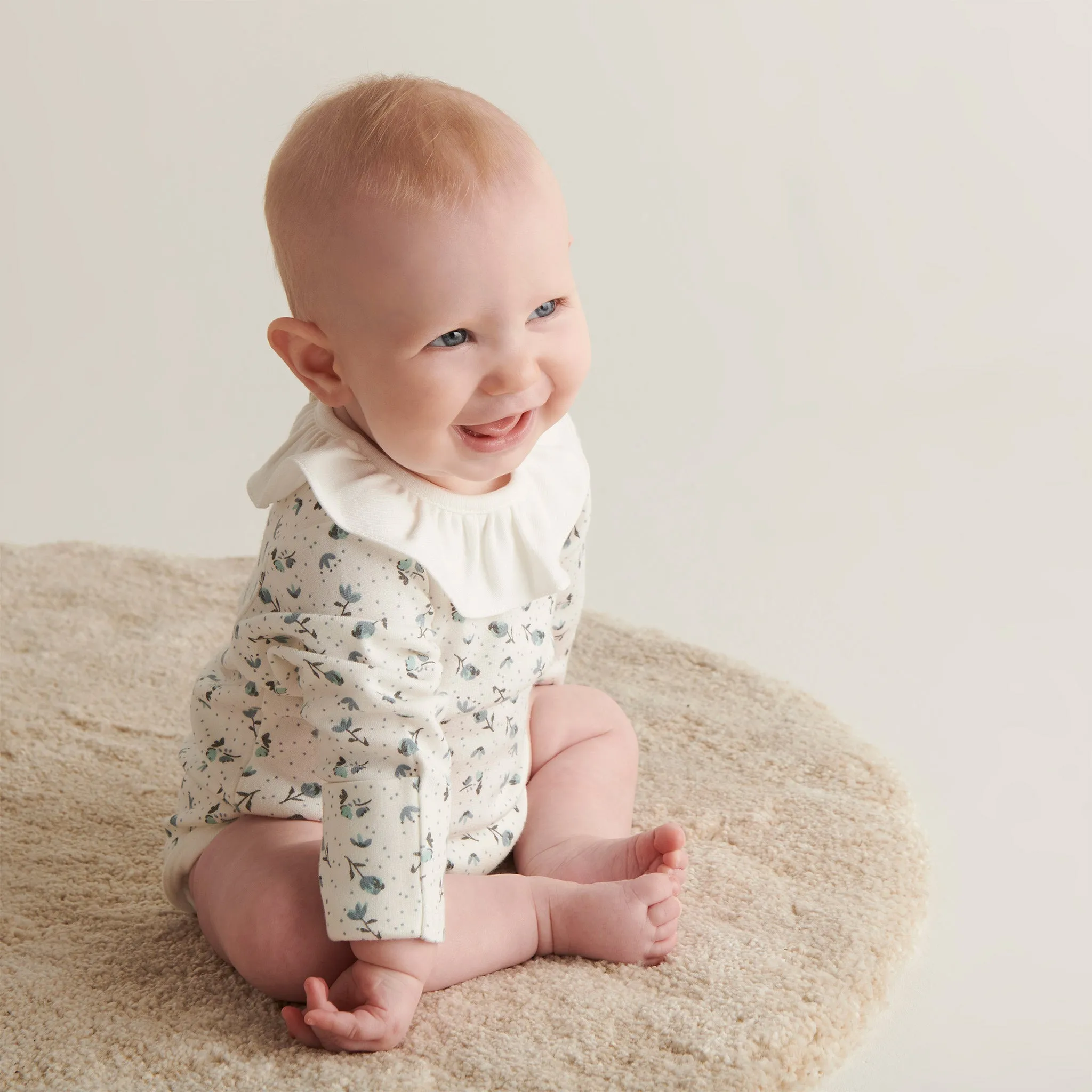 Floral Frill Collar Bodysuit, Leggings & Headband Outfit