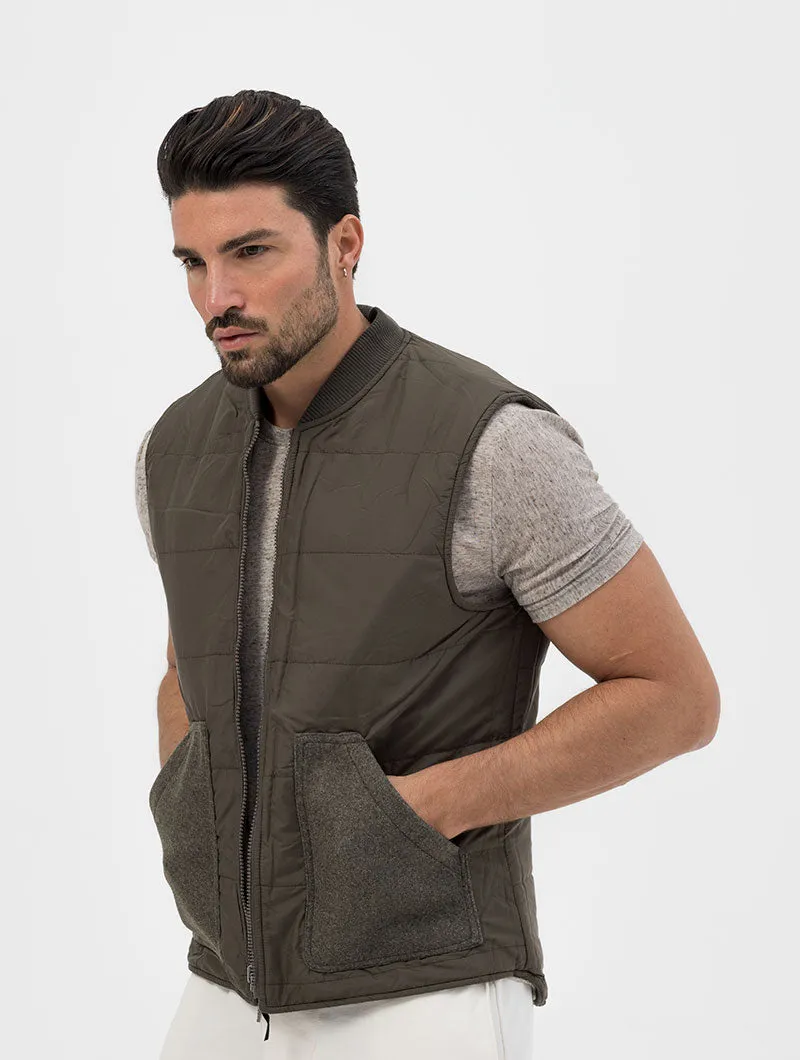 FREDDY DOUBLE FACE VEST IN GREEN