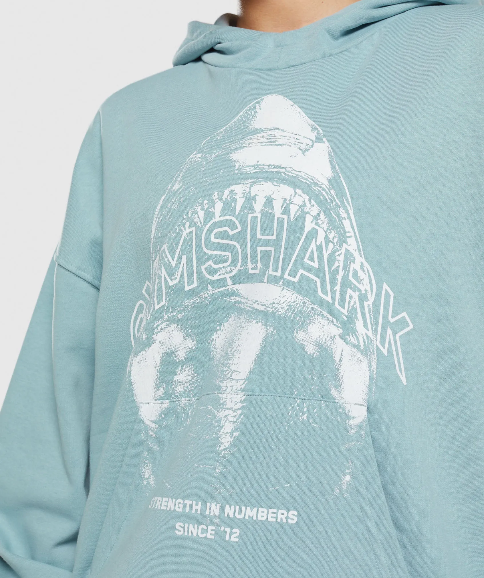 Gymshark Shark Attack Oversized Hoodie - Blue