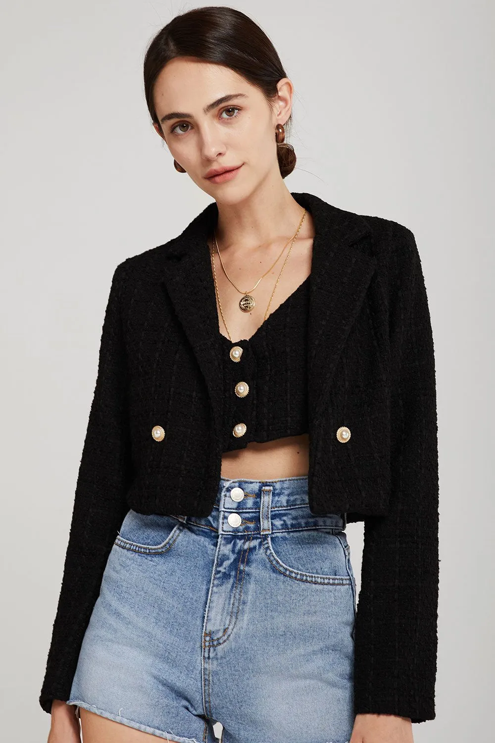 Hadley Boucle Crop Top And Jacket Set