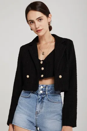 Hadley Boucle Crop Top And Jacket Set