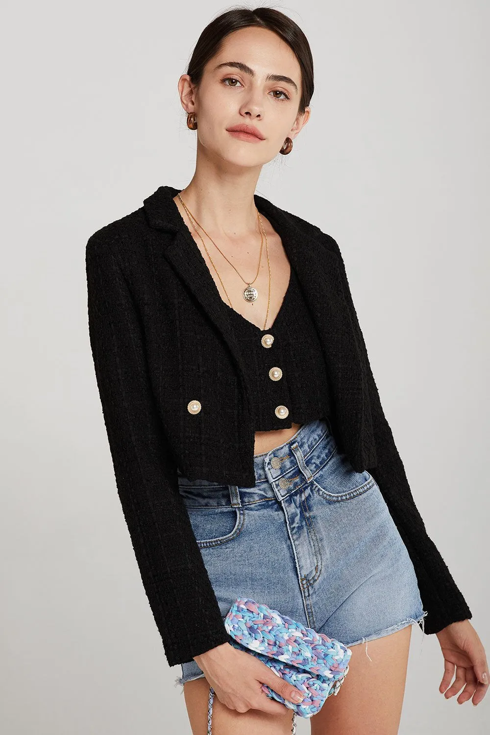 Hadley Boucle Crop Top And Jacket Set