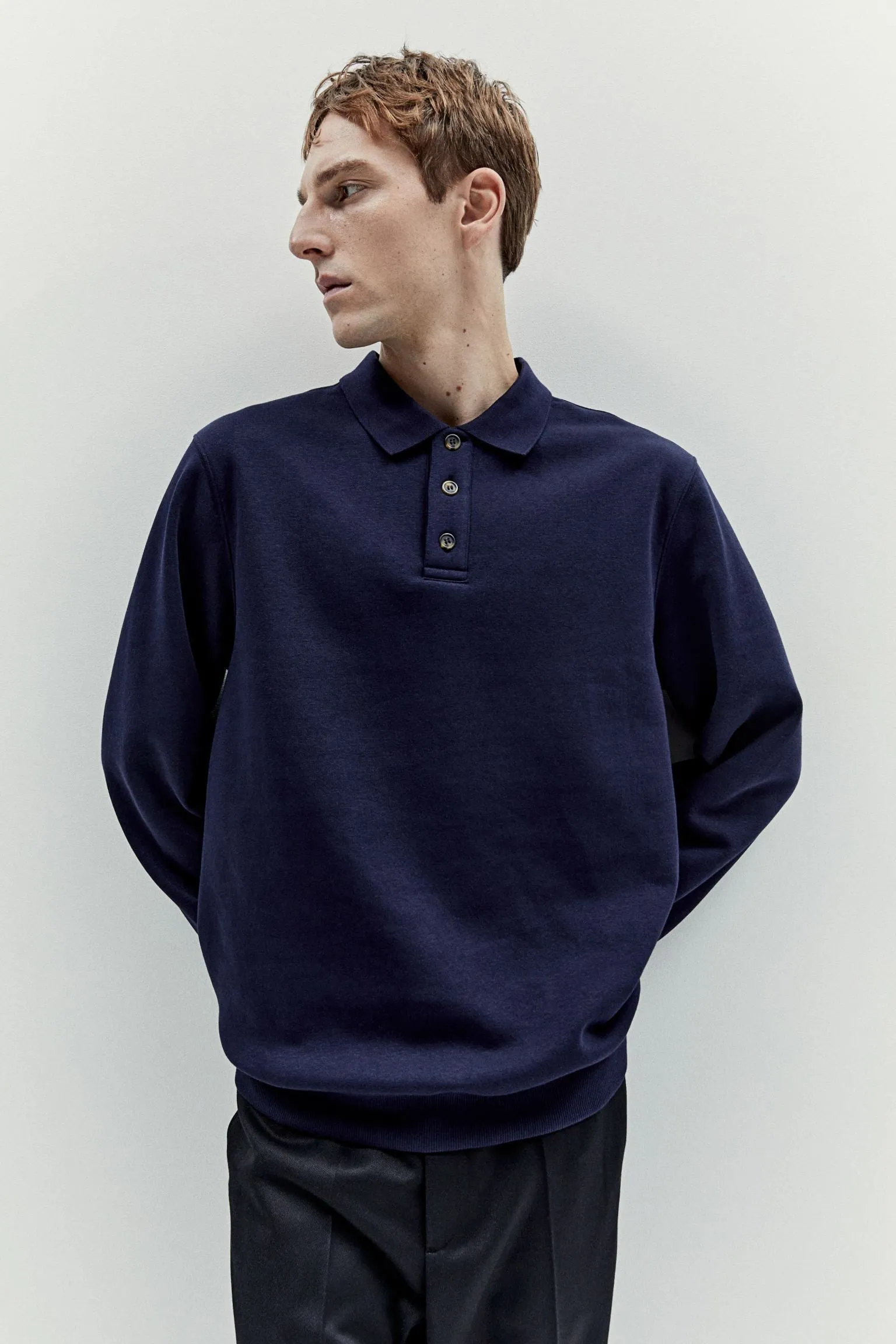 H&M Regular Fit Polo T-shirt, navy blue