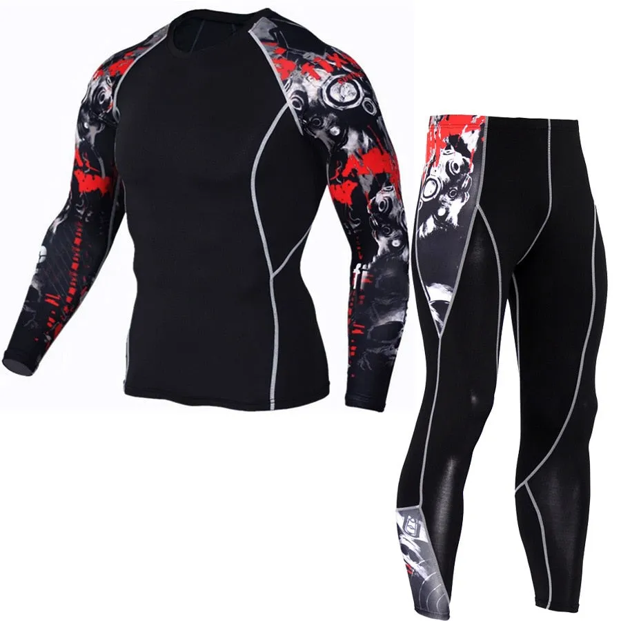 HEROBIKER Men Motorcycle Jacket  Pants Quick Dry Sport Suit Running T-shirt Set  Breathable Tight Long Tops &amp; Pants for Summer