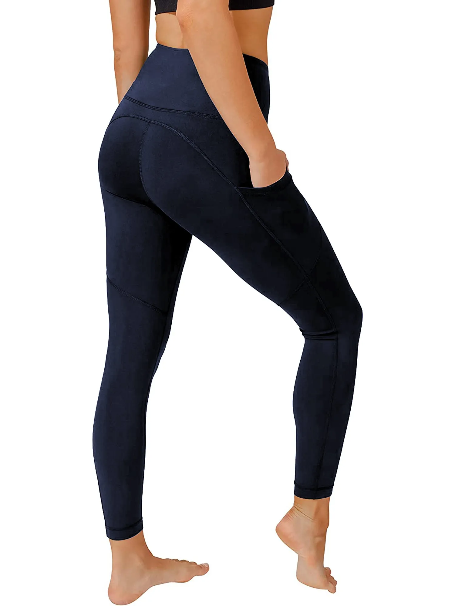 High waist tummy control legging with 3 Pockets in Navy