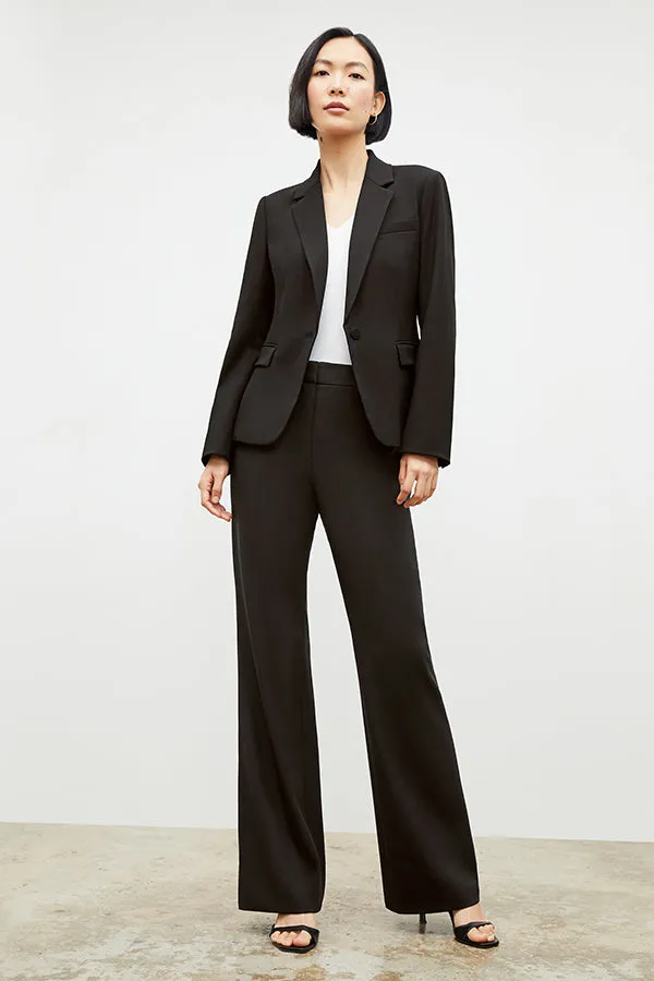 Horton Flare Trouser - Washable Wool Twill :: Black