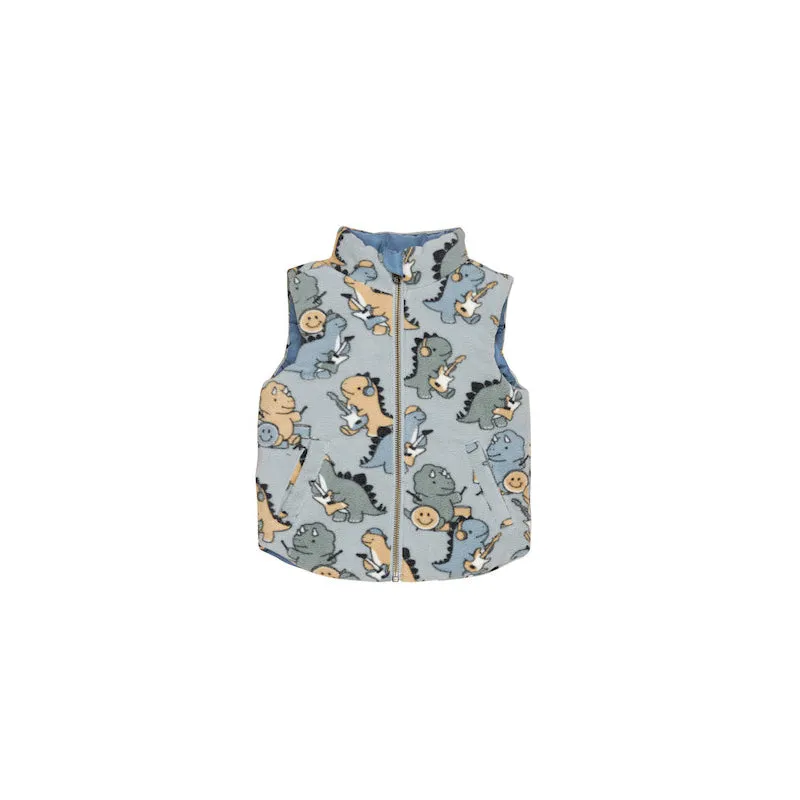 Huxbaby Dino Band Reversible Fleece Vest