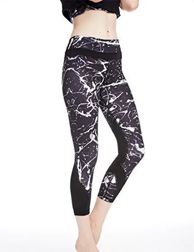 icyzone Women's Workout pants Activewear Running Leggings Yoga Capris Sports Tights