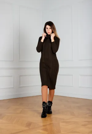 Knitted dresses long in militari green  color