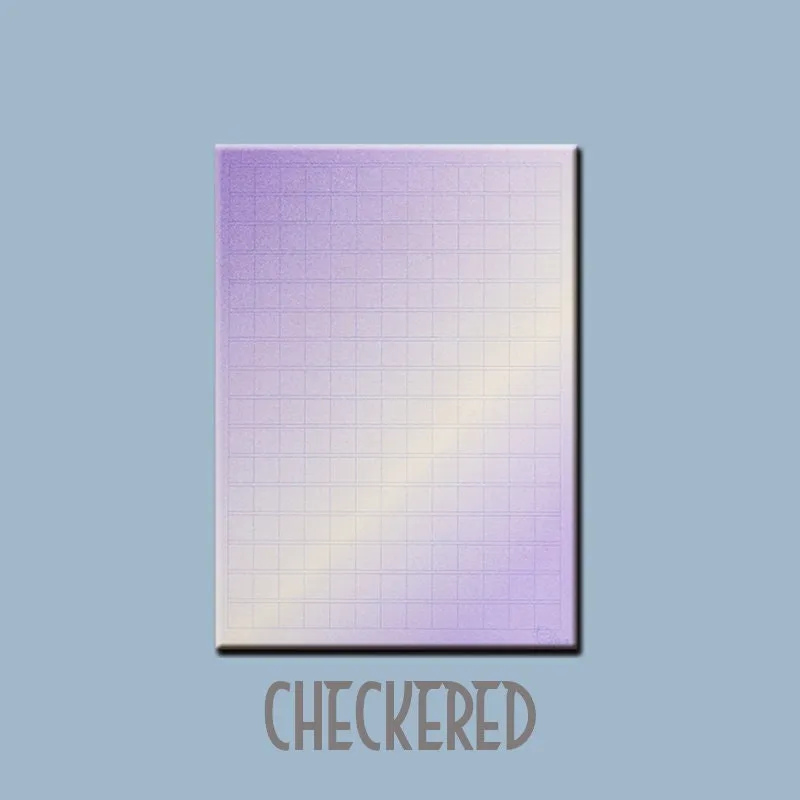 Korean GRADIENT BLANK MEMO Notepads Blank Notepad Checkered Notepad Grid Notepad Horizontal Rule Notepad 100gsm Notepad | 100 X 140mm 50 Sht